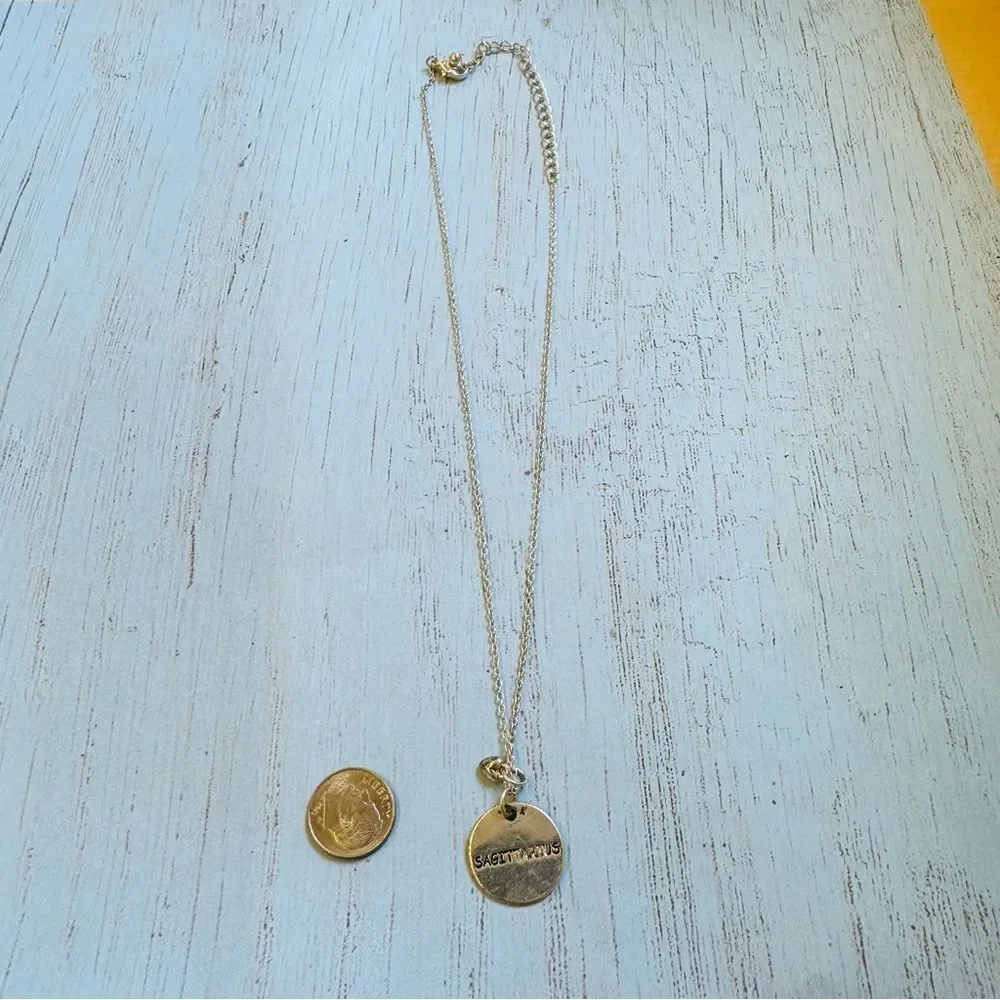 Silver‎ Sagittarius Double Sided Necklace
